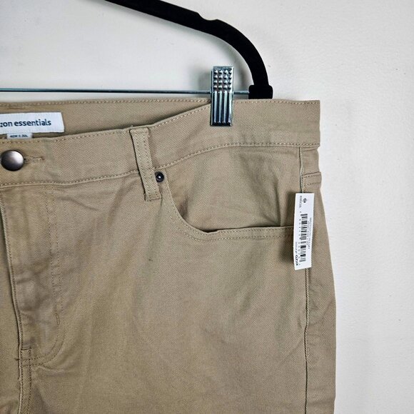 Mens Essentials Khaki Pants 40W X 30L Cotton Blend Work Casual Everyday Wear - Picture 5 of 11